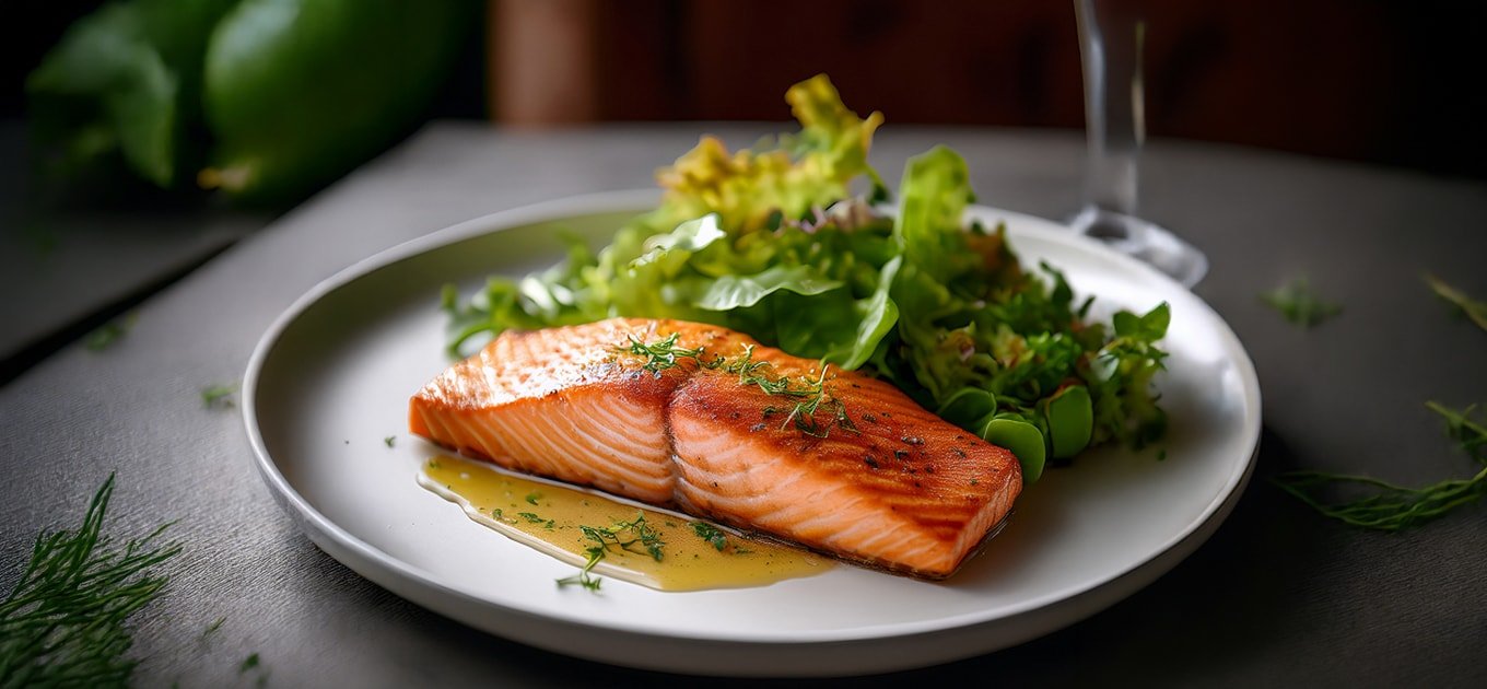 Plato con salmón