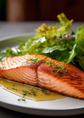 Plato con salmón