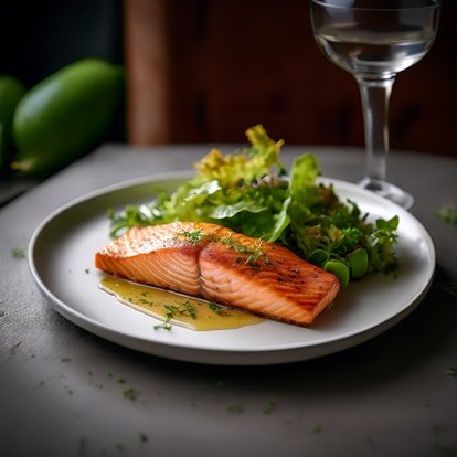 Plato con salmón