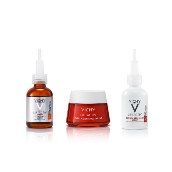 Rutina de cuidado de la piel antiedad Liftactiv Vichy