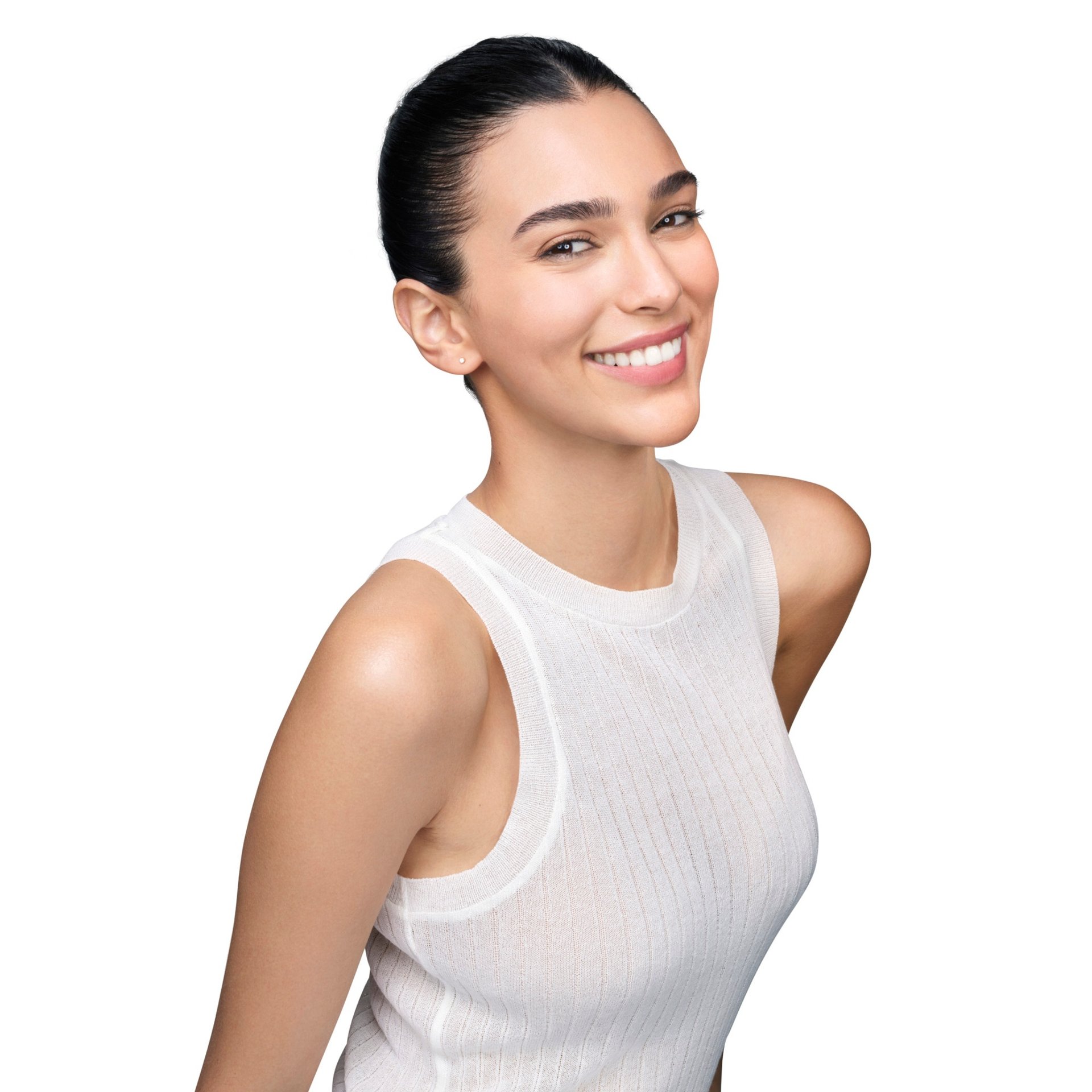 Mujer con piel hidratada